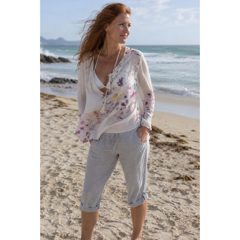 Y2K Dylan Floral‎ Tassel Blouse